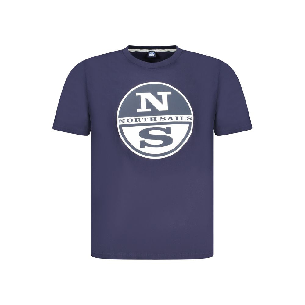 T-Shirt by North Sails for men in cotton blue & print features an on trend silhouette, perfectly showcasing a on trend and crew neckline for an elevated aesthetic.