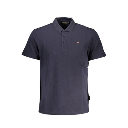 Polo Shirt by Napapijri for men in cotton blue presents a distinguished silhouette, showcasing a sophisticated and distinguished short-sleeve for a truly distinguished finish.