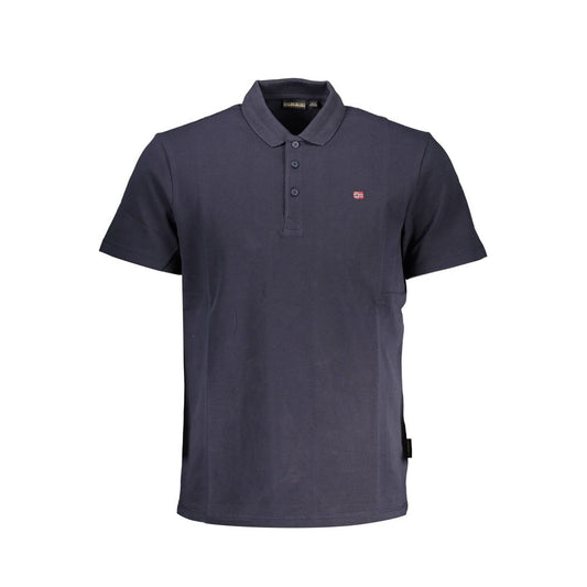 Polo Shirt by Napapijri for men in cotton blue presents a distinguished silhouette, showcasing a sophisticated and distinguished short-sleeve for a truly distinguished finish.