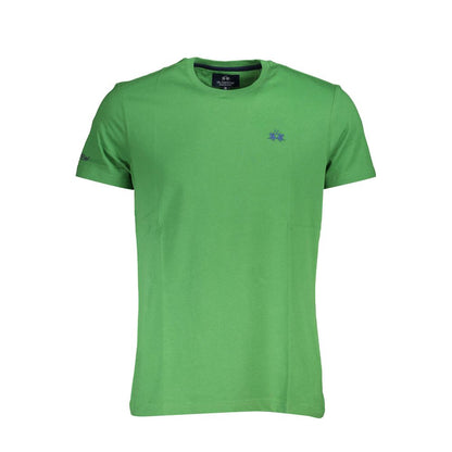 La Martina Men's Regular-Fit Crew Neck Cotton T-Shirt - Green Signature Print