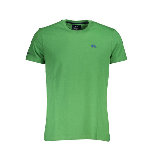 La Martina Men's Regular-Fit Crew Neck Cotton T-Shirt - Green Signature Print
