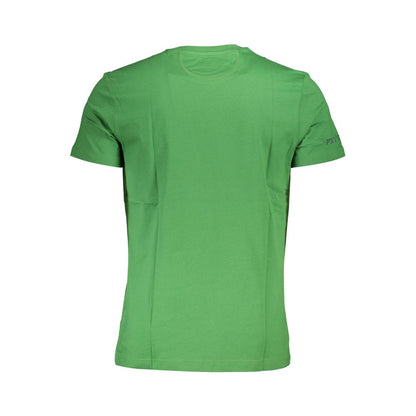 La Martina Men's Regular-Fit Crew Neck Cotton T-Shirt - Green Signature Print