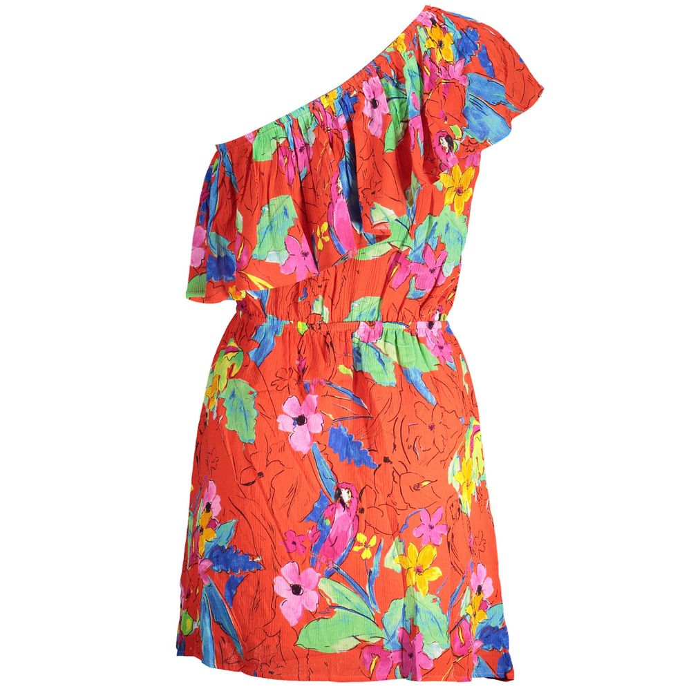Dress by Desigual for women in viscose modacrylic red & patterned presents a sinuous silhouette, showcasing a sophisticated and detailed with a sinuous short for a refined finish.