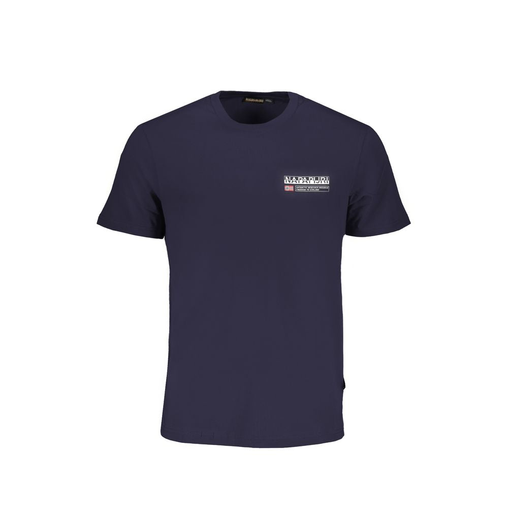 T-Shirt by Napapijri for men in organic cotton blue & print features an on trend silhouette, perfectly showcasing a on trend and crew neckline for an elevated aesthetic.