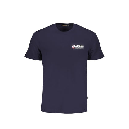 T-Shirt by Napapijri for men in organic cotton blue & print features an on trend silhouette, perfectly showcasing a on trend and crew neckline for an elevated aesthetic.