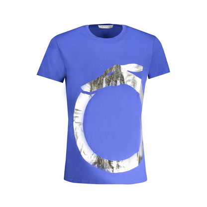 T-Shirt by Trussardi for men in cotton blue & print features an on trend silhouette, perfectly showcasing a on trend and crew neckline for an elevated aesthetic.