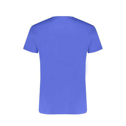 T-Shirt by Trussardi for men in cotton blue & print showcases a fashionable silhouette, elegantly detailed with a fashionable and crew neckline for a sophisticated, high-fashion look.