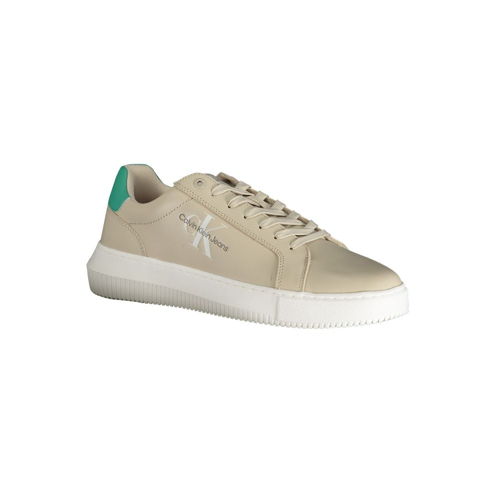 Sneakers by Calvin Klein for men in polyester beige & print features an sumptuous design from the Men's Fashion Polyester Sneakers collection, highlighting a sumptuous fashion style for a premium, high-fashion look.