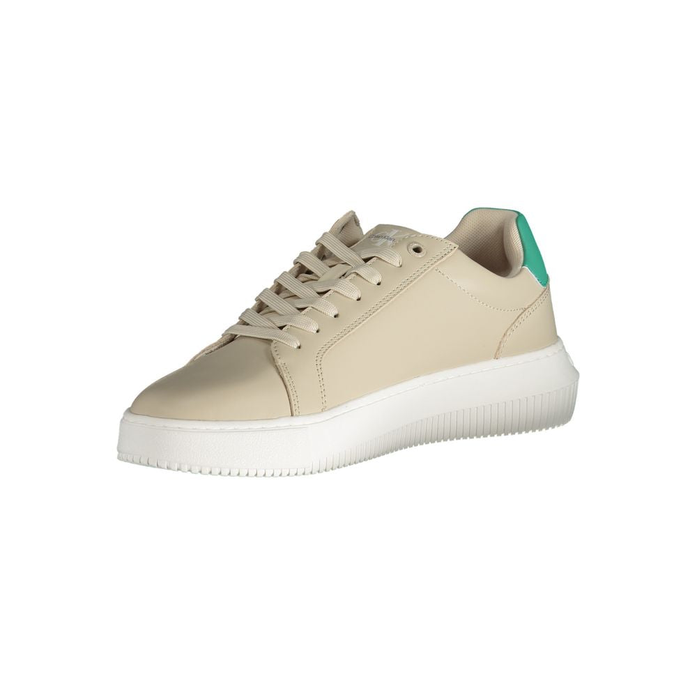 Sneakers by Calvin Klein for men in polyester beige & print features a sumptuous design, perfectly showcasing the sumptuous fashion style of this Men's Fashion Polyester Sneakers.