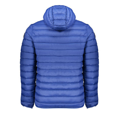 Hooded Jacket by Armata Di Mare for men in polyamide blue showcases a contemporary silhouette, detailed with a contemporary hooded neckline and premium pockets & hooded for a sophisticated finish.