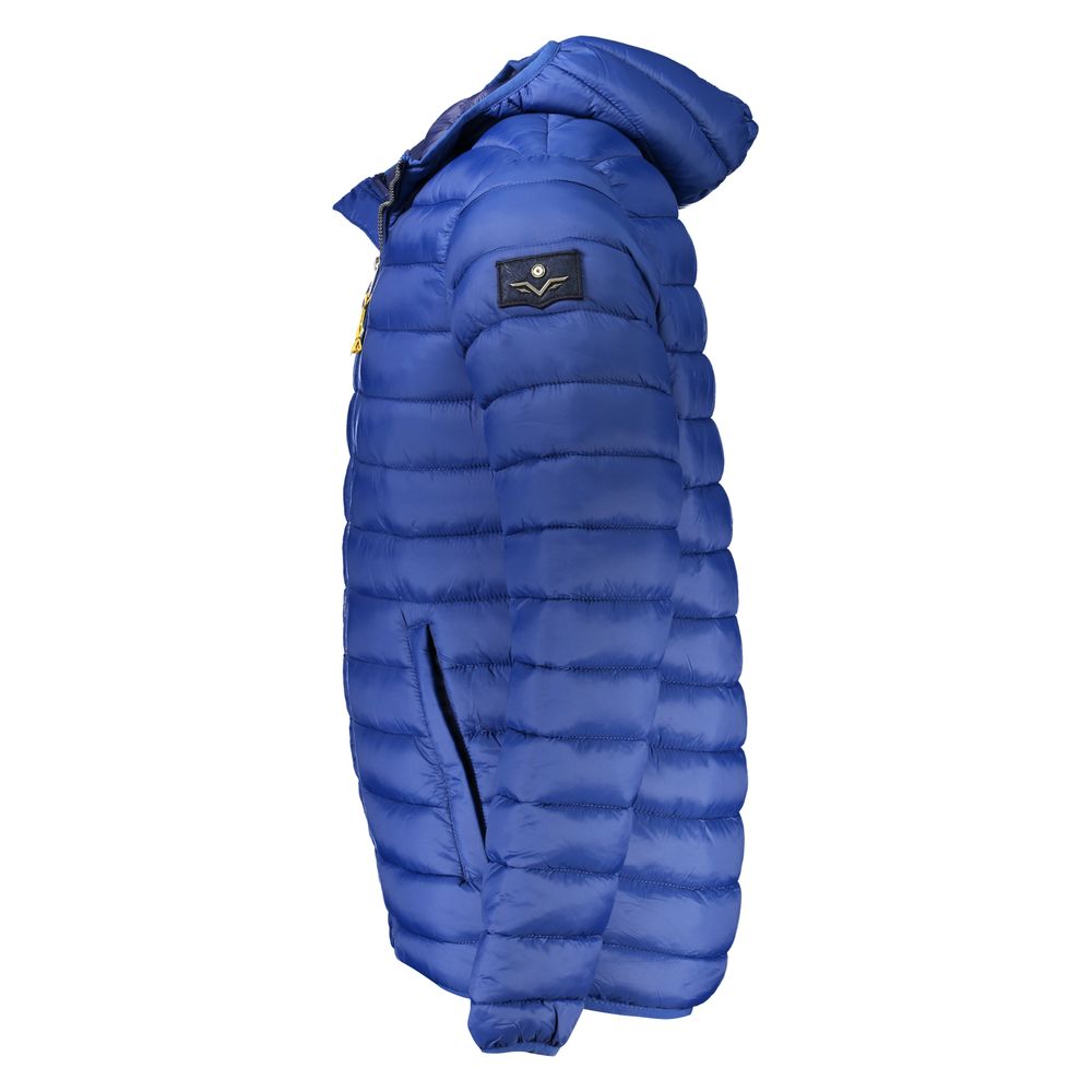 Hooded Jacket by Armata Di Mare for men in polyamide blue features a smart silhouette, perfectly accentuated by its unique and functional pockets & hooded for a smart finish.