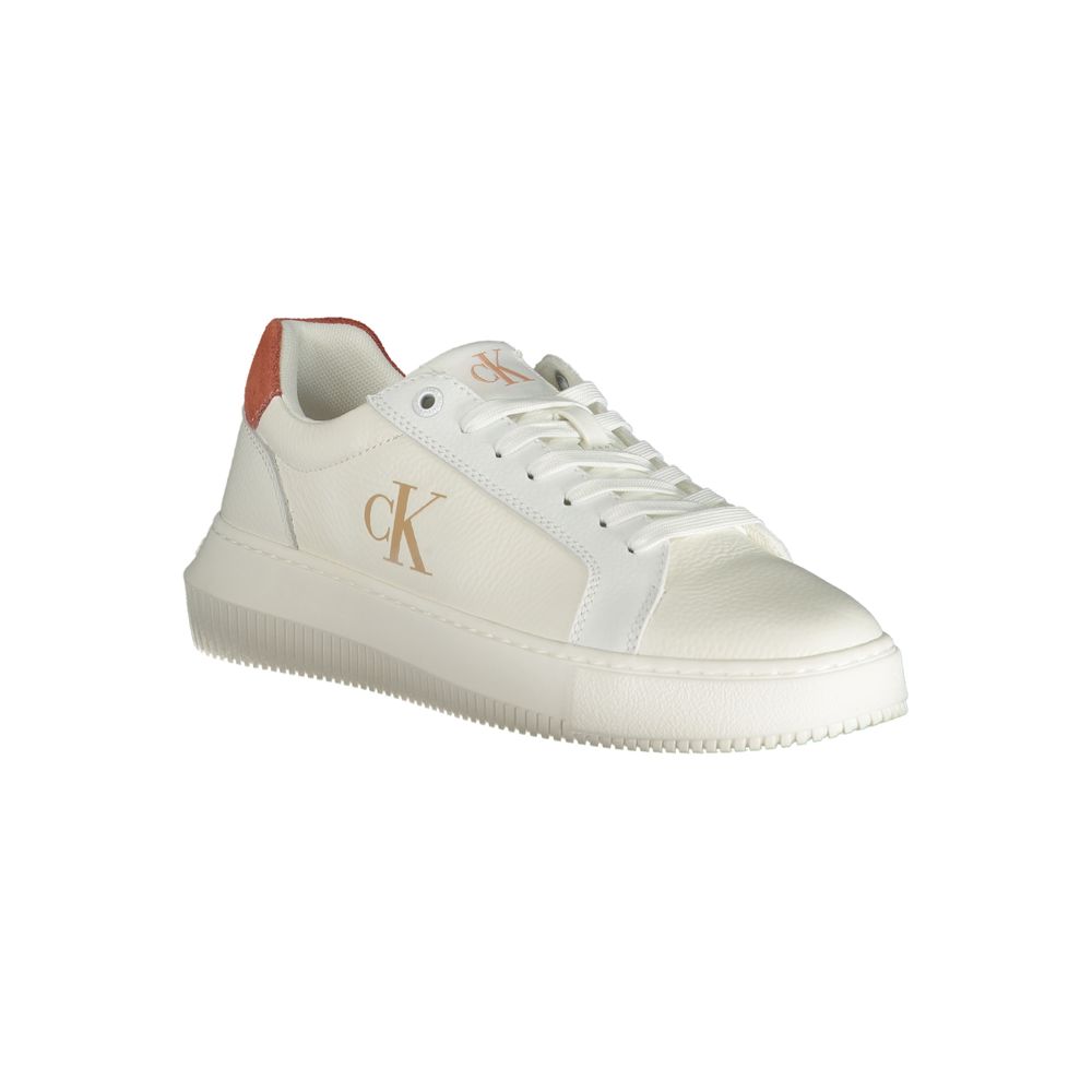 Sneakers by Calvin Klein for women in polyester polyethylene leather pink & white features an sumptuous design from the Crisp Women's Fashion Polyester Polyethylene Leather Sneakers collection, highlighting a sumptuous fashion style for a premium, high-fashion look.