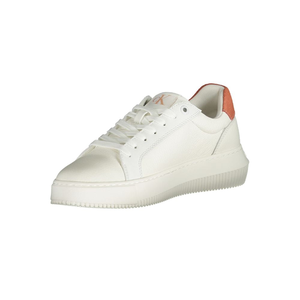 Sneakers by Calvin Klein for women in polyester polyethylene leather pink & white features a sumptuous design, perfectly showcasing the sumptuous fashion style of this Crisp Women's Fashion Polyester Polyethylene Leather Sneakers.