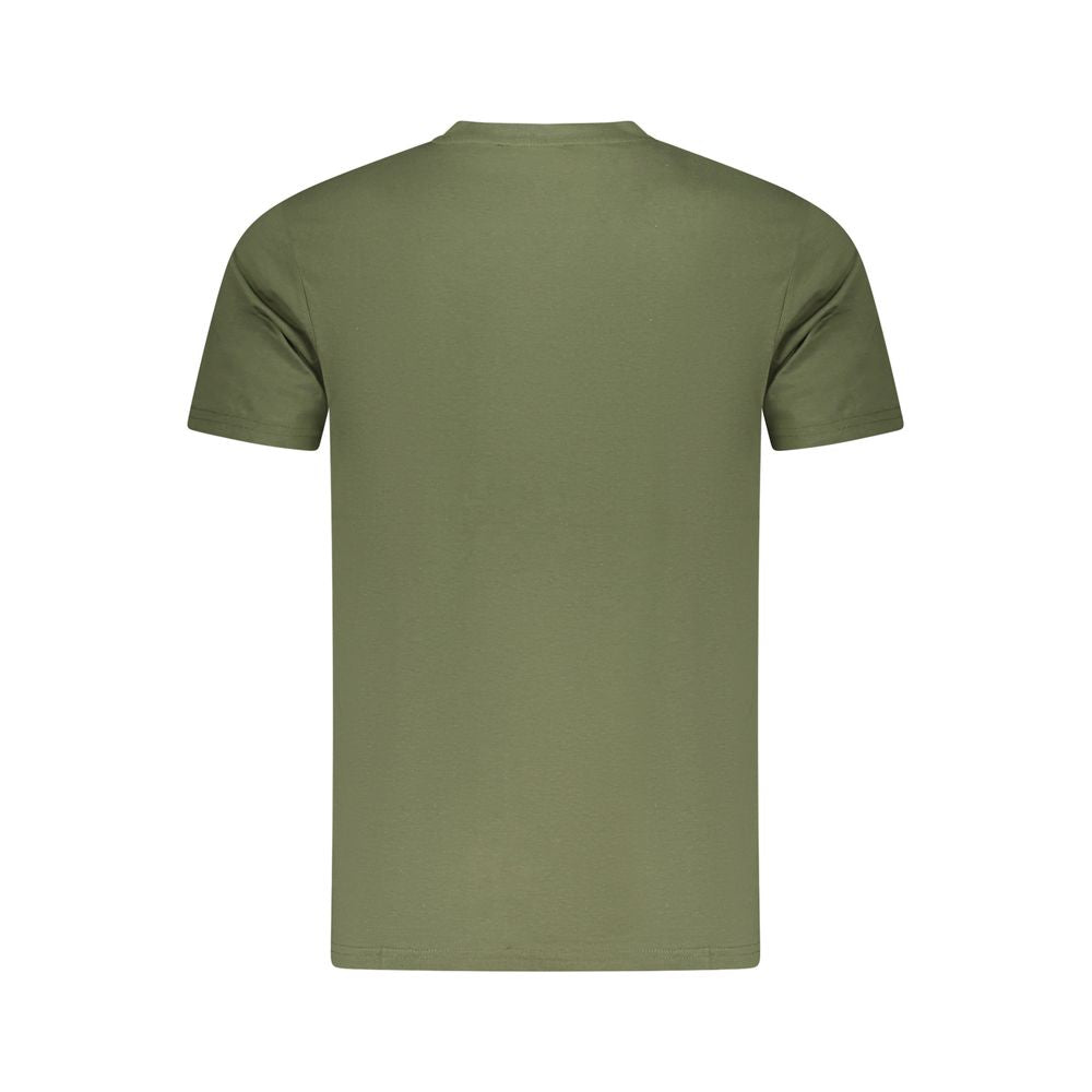 T-Shirt by Cavalli Class for men in cotton green & print showcases a dramatic silhouette, elegantly detailed with a dramatic and for a truly dramatic finish.