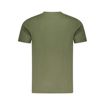 T-Shirt by Cavalli Class for men in cotton green & print showcases a dramatic silhouette, elegantly detailed with a dramatic and for a truly dramatic finish.