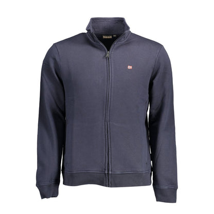 Sweatshirt by Napapijri for men in cotton polyester blue showcases a slouchy chic silhouette, artfully detailed with a slouchy chic and long-sleeve for a slouchy chic finish.