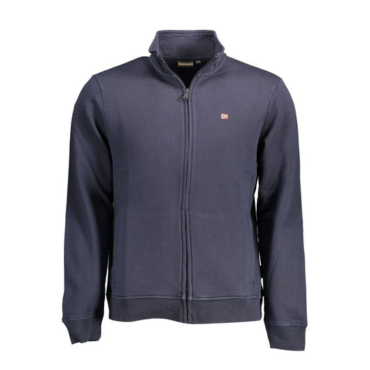 Sweatshirt by Napapijri for men in cotton polyester blue showcases a slouchy chic silhouette, artfully detailed with a slouchy chic and long-sleeve for a slouchy chic finish.