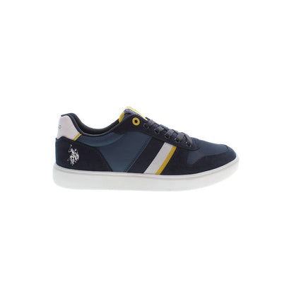 Athletic Sneakers by U.S. POLO ASSN. for men in polyester & polyethylene blue features an architectural silhouette from the Men's Athletic Polyester & Polyethylene Sneakers collection, showcasing a architectural athletic style for a architectural look.