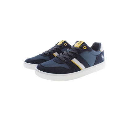 Athletic Sneakers by U.S. POLO ASSN. for men in polyester & polyethylene blue features an stately silhouette, showcasing the signature athletic style of the Men's Athletic Polyester & Polyethylene Sneakers collection with a truly stately finish.