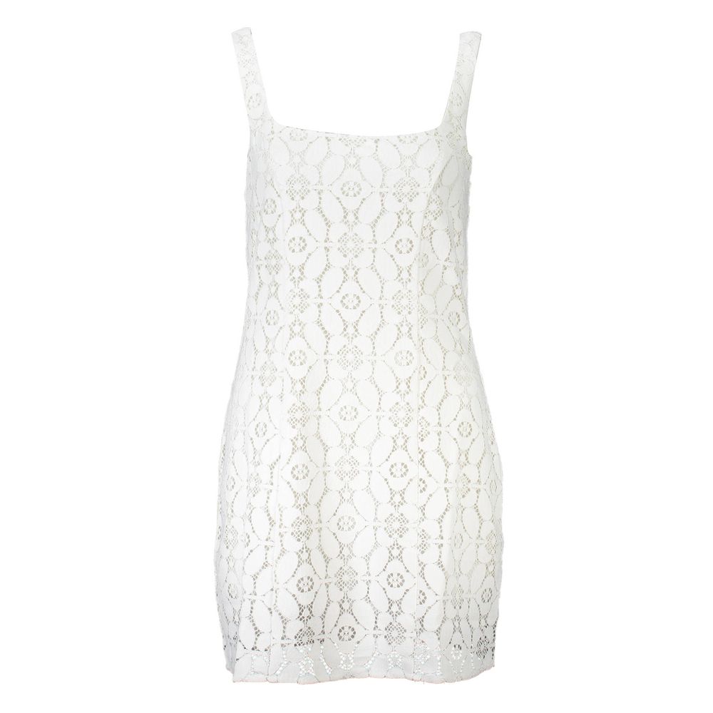 Dress by Desigual for women in polyester white features an magnificent silhouette, artfully detailed with a magnificent square neckline and sleeveless that flows into an magnificent mini.