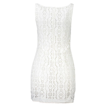 Dress by Desigual for women in polyester white features a dramatic silhouette, showcasing an elegant and that flows into a dramatic mini.