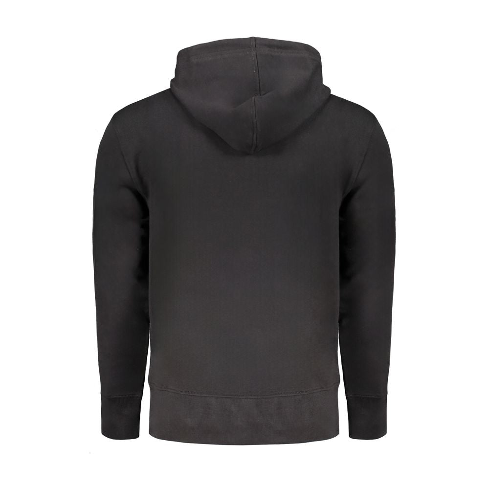 Hooded Sweatshirt Hoodie by Calvin Klein for men in cotton black features an avant-garde silhouette, showcasing a sophisticated hooded neckline and detail for a truly avant-garde finish.