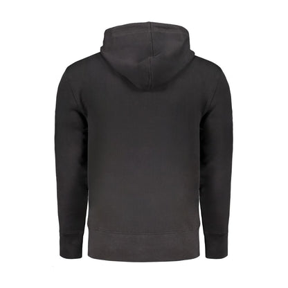Hooded Sweatshirt Hoodie by Calvin Klein for men in cotton black features an avant-garde silhouette, showcasing a sophisticated hooded neckline and detail for a truly avant-garde finish.