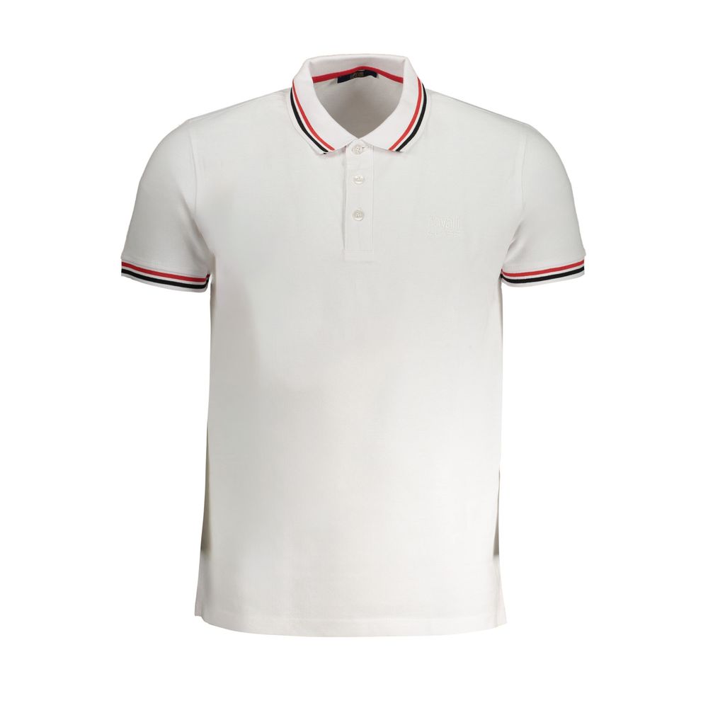 Polo Shirt by Cavalli Class for men in cotton white & signature features a eye catching silhouette, showcasing a refined and for a eye catching finish.