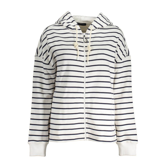 Hooded Sweatshirt Sweater by North Sails for women in organic cotton white showcases a discreet silhouette, finished with a discreet hooded neckline and long-sleeve for a discreet look.