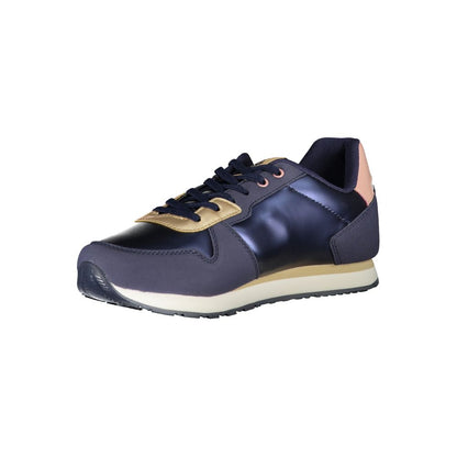 Sneakers by U.S. POLO ASSN. for women in polyester blue features an opulent silhouette from the Women's Athletic Casual Polyester Sneakers collection, showcasing a signature athletic casual style with an opulent finish.