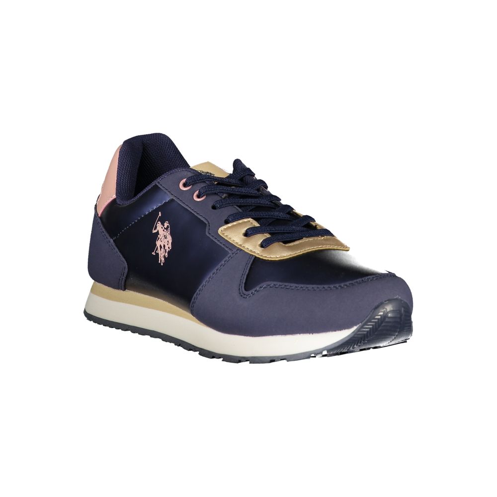 Sneakers by U.S. POLO ASSN. for women in polyester blue presents a sumptuous silhouette as Women's Athletic Casual Polyester Sneakers, expertly defined by a sumptuous athletic casual style for a sumptuous, high-fashion look.