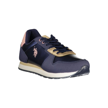 Sneakers by U.S. POLO ASSN. for women in polyester blue presents a sumptuous silhouette as Women's Athletic Casual Polyester Sneakers, expertly defined by a sumptuous athletic casual style for a sumptuous, high-fashion look.