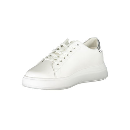 Sneakers by Calvin Klein for women in polyester polyethylene leather white presents a sumptuous silhouette from the Women's Casual Polyester Polyethylene Leather Sneakers collection, showcasing a sumptuous casual style for an elevated aesthetic.