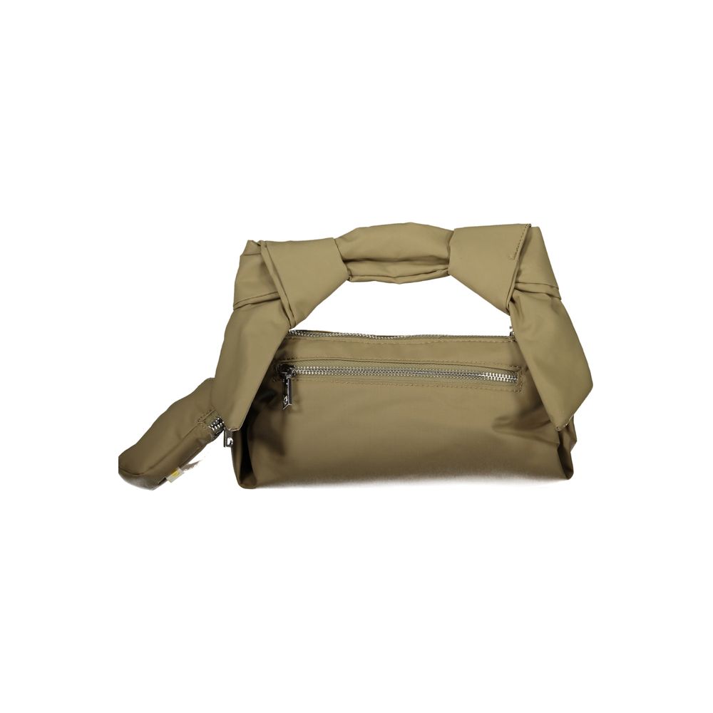 Handbag by Desigual for women in polyester green & signature features a signature silhouette, showcasing a secure zipper and signature removable-pouch, external-pockets, internal-pockets & coin-purse with versatile shoulder-strap, handle & adjustable-strap for a sophisticated look.