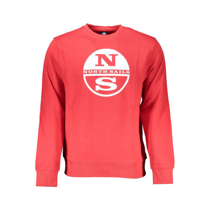 Sweatshirt by North Sails for men in cotton red & print presents a smart casual silhouette, featuring a smart casual crew neckline and for a sophisticated look.