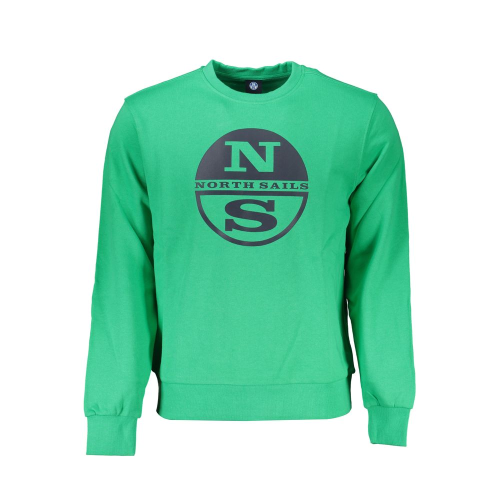 Sweatshirt by North Sails for men in cotton green & print features an exquisite silhouette, showcasing and crew neckline details for a exquisite look.