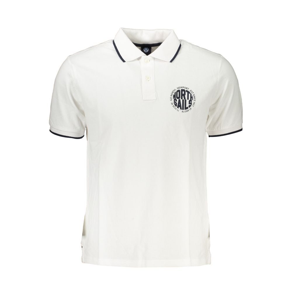 Polo Shirt by North Sails for men in cotton white & print presents a sleek silhouette, featuring a refined and for a sleek finish.