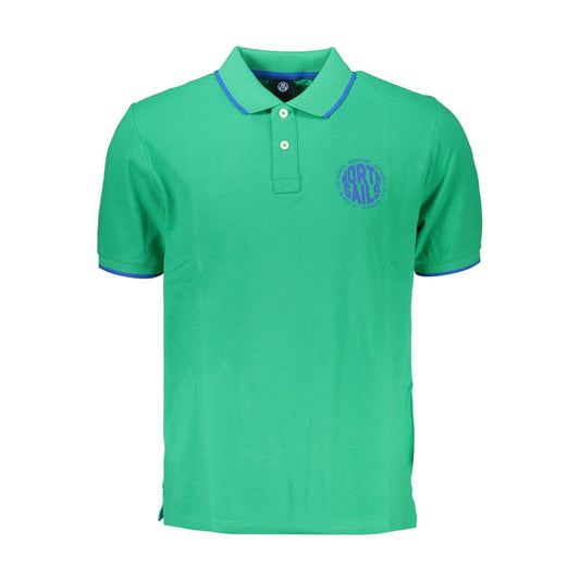 Polo Shirt by North Sails for men in cotton green & print presents a sleek silhouette, featuring a refined and for a sleek finish.