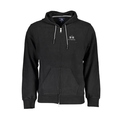 Hooded Sweatshirt Hoodie by La Martina for men in cotton black & print features a authentic silhouette, showcasing a sophisticated hooded neckline and authentic detail for a refined finish.