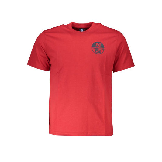 T-Shirt by North Sails for men in cotton red & print features a plush silhouette, showcasing a sophisticated crew neckline and for a truly plush finish.