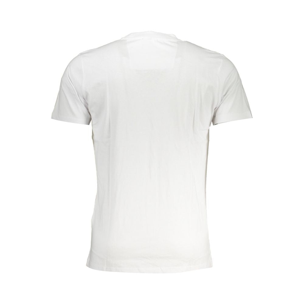 T-Shirt by Cavalli Class for men in cotton white & print showcases a fashionable silhouette, elegantly detailed with a fashionable and for a sophisticated, high-fashion look.