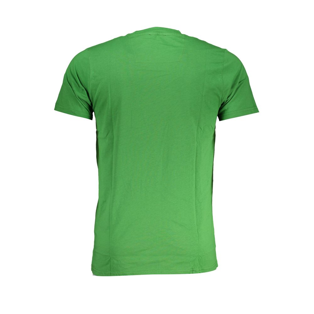 T-Shirt by Cavalli Class for men in cotton green & print showcases a dramatic silhouette, elegantly detailed with a dramatic crew neckline and for a truly dramatic finish.