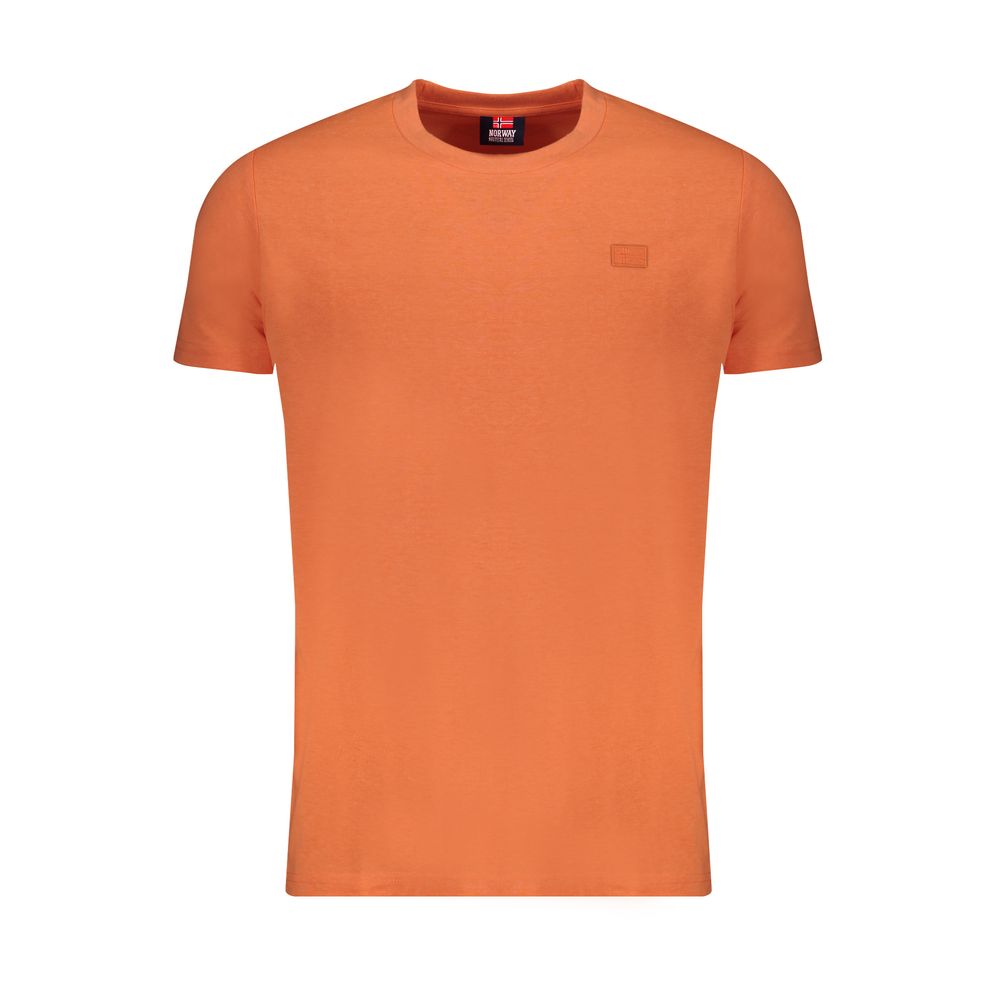 T-Shirt by Norway 1963 for men in cotton orange showcases a dramatic silhouette, elegantly detailed with a dramatic crew neckline and short-sleeve for a truly dramatic finish.