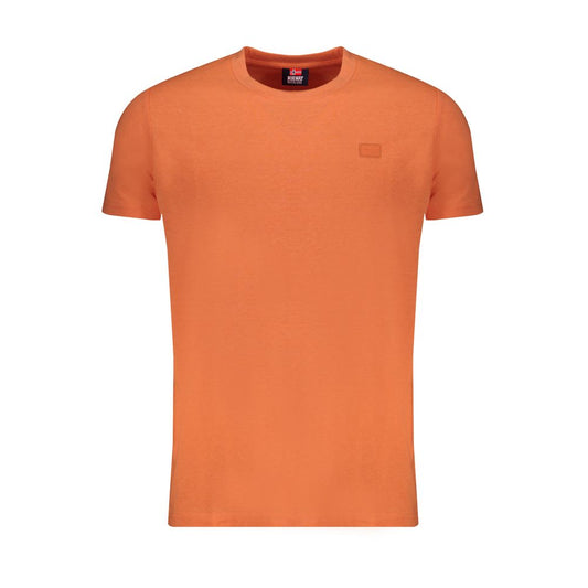T-Shirt by Norway 1963 for men in cotton orange showcases a dramatic silhouette, elegantly detailed with a dramatic crew neckline and short-sleeve for a truly dramatic finish.