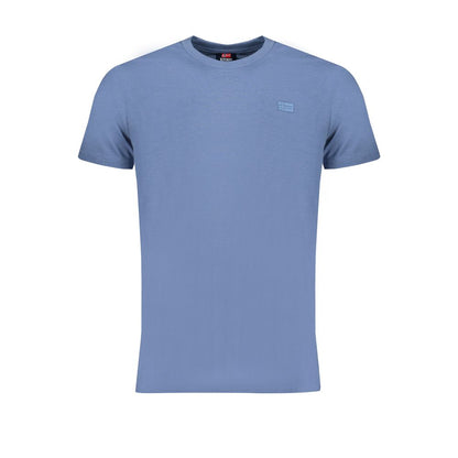 T-Shirt by Norway 1963 for men in cotton blue showcases a fashionable silhouette, elegantly detailed with a fashionable short-sleeve and crew neckline for a sophisticated, high-fashion look.