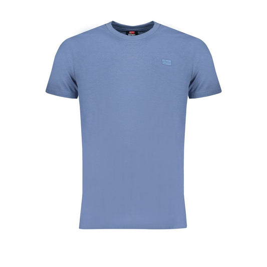 T-Shirt by Norway 1963 for men in cotton blue showcases a fashionable silhouette, elegantly detailed with a fashionable short-sleeve and crew neckline for a sophisticated, high-fashion look.