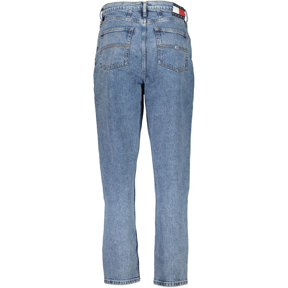 Jeans by Tommy Hilfiger for women in cotton blue features an sartorial tapered-leg & mom and long with a cut for a sartorial finish.