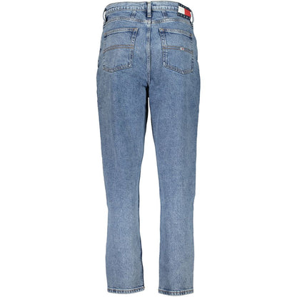 Jeans by Tommy Hilfiger for women in cotton blue features an sartorial tapered-leg & mom and long with a cut for a sartorial finish.