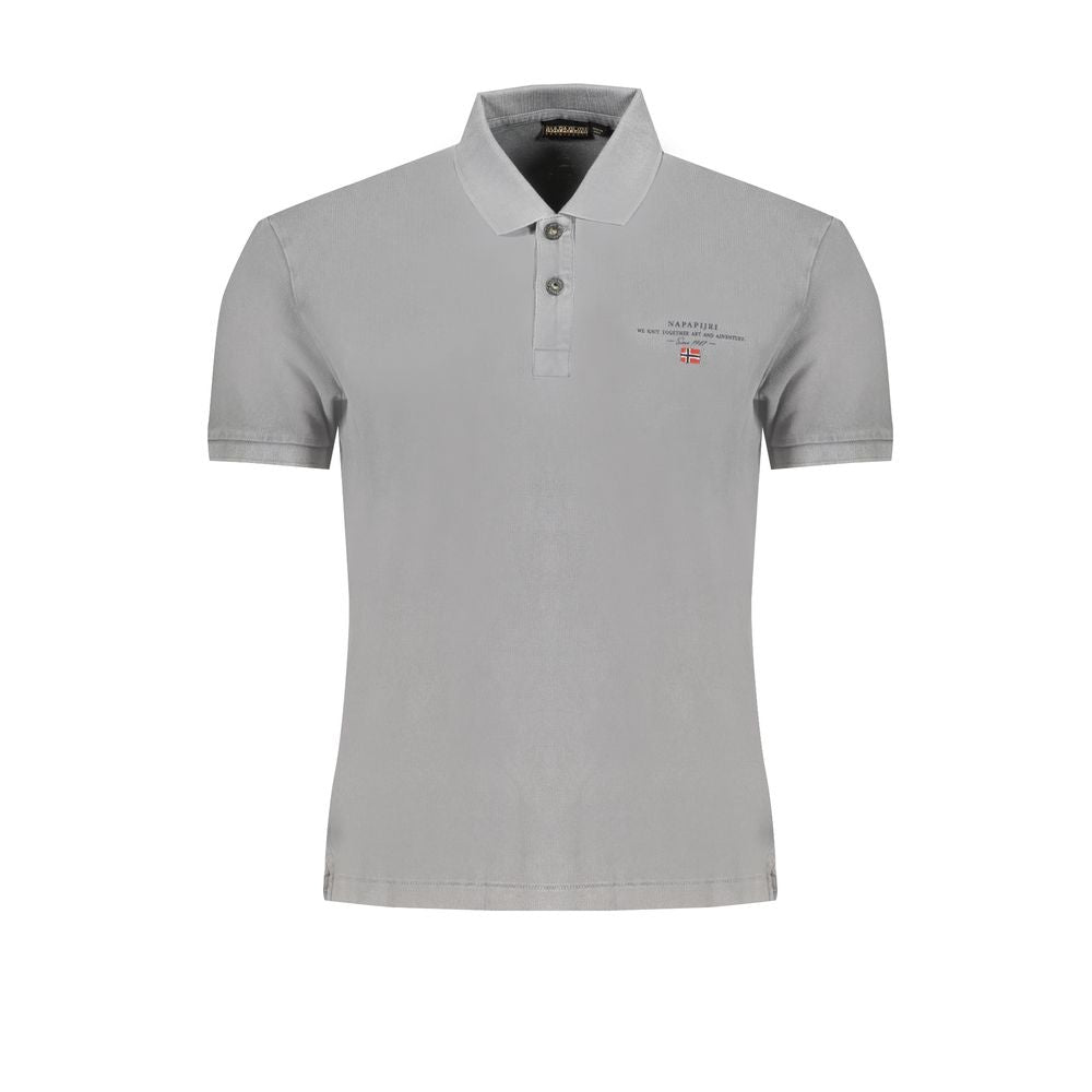 Polo Shirt by Napapijri for men in cotton brown, gray & print presents a sleek silhouette, featuring a refined and for a sleek finish.