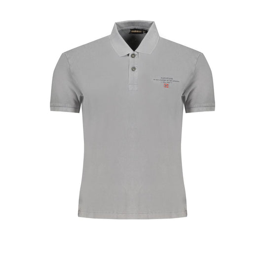 Polo Shirt by Napapijri for men in cotton brown, gray & print presents a sleek silhouette, featuring a refined and for a sleek finish.